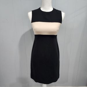 Liz Claiborne Women's Size 2 Petite Sheath Dress BLACK Knee Length Sleeveless